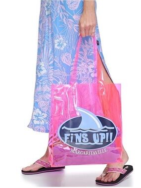 Margaritaville PVC Pink Clear Beach Tote Bag